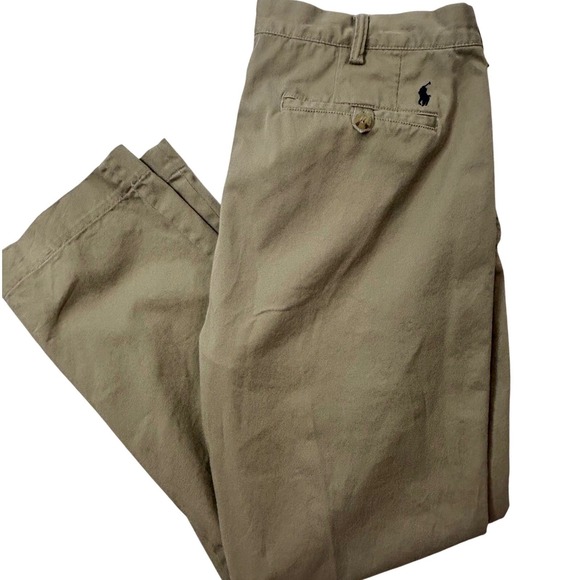 Polo Ralph Lauren Chino Pants Mens 36 x 32 Khaki Cotton Casual Pony Classic Fit - Picture 9 of 10